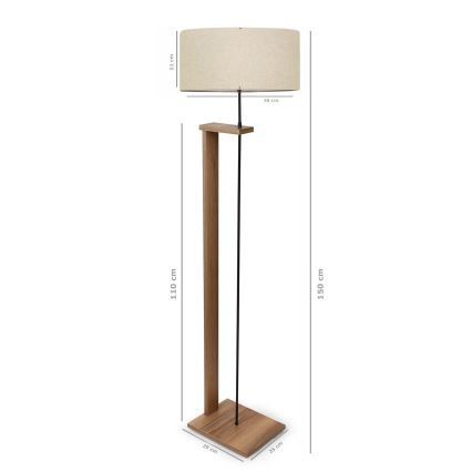 Stojacia lampa AYD 1xE27/40W/230V hnedá/béžová