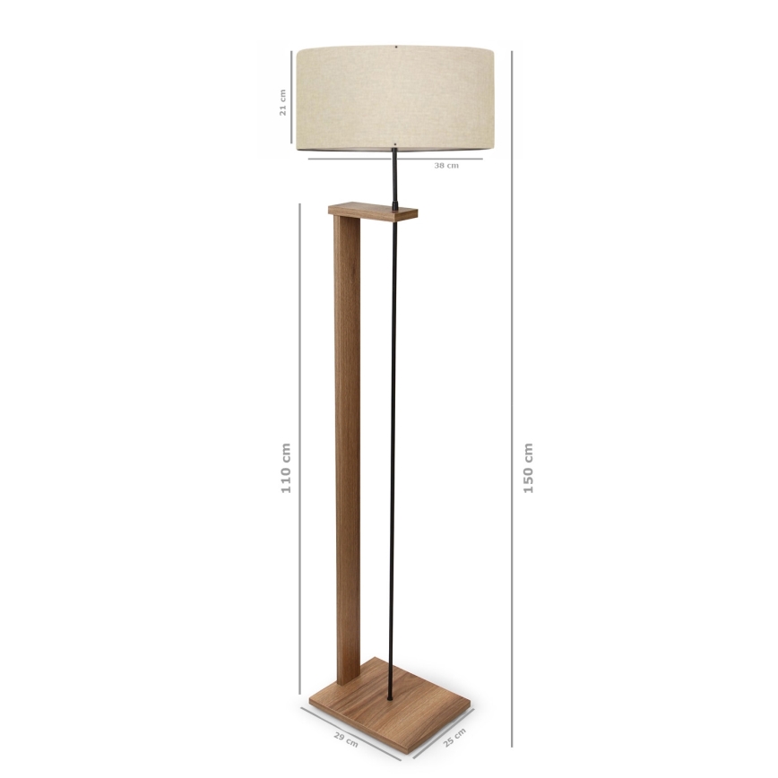 Stojacia lampa AYD 1xE27/40W/230V hnedá/béžová