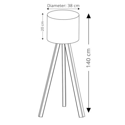 Stojacia lampa AYD 1xE27/40W/230V hnedá