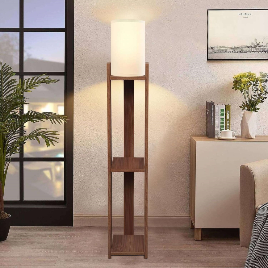 Stojacia lampa AYD 1xE27/40W/230V hnedá/krémová
