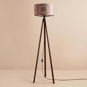 Stojacia lampa AYD 1xE27/40W/230V hnedá/pestrofarebná