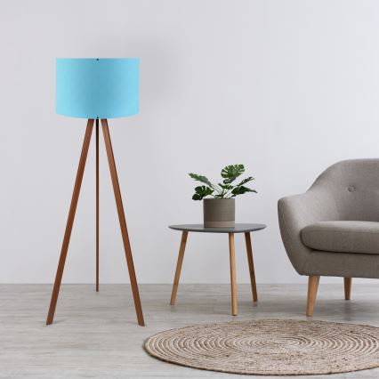 Stojacia lampa AYD 1xE27/40W/230V modrá/hnedá