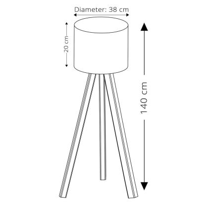 Stojacia lampa AYD 1xE27/40W/230V modrá/hnedá