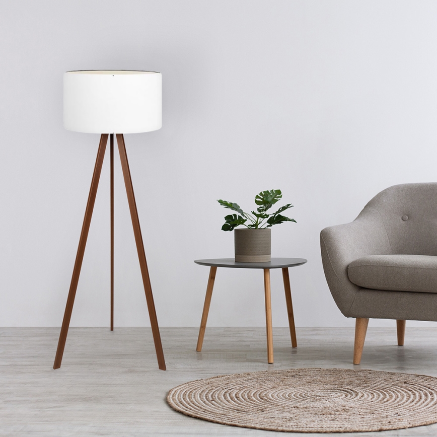 Stojacia lampa AYD 1xE27/60W/230V biela/hnedá