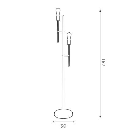 Stojacia lampa CARTAGO 2xE27/60W/230V čierna