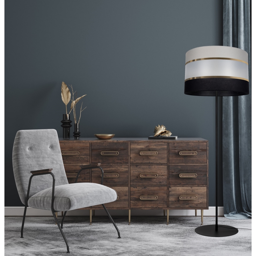 Stojacia lampa CORAL 1xE27/60W/230V čierna/šedá