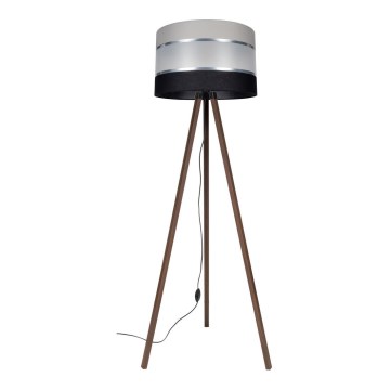 Stojacia lampa CORAL 1xE27/60W/230V hnedá/čierna/šedá/matný chróm