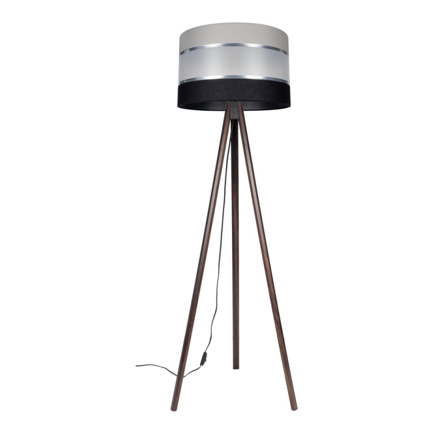 Stojacia lampa CORAL 1xE27/60W/230V hnedá/čierna/šedá/matný chróm