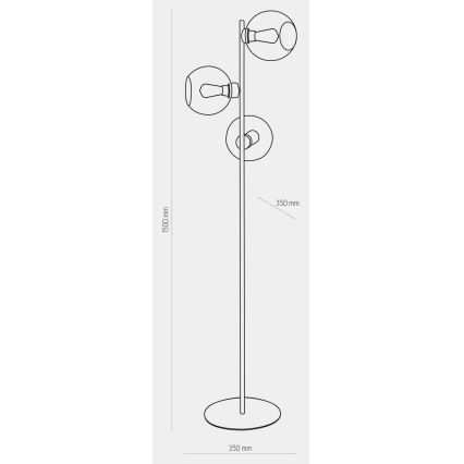 Stojacia lampa CUBUS 3xE27/60W/230V čierna