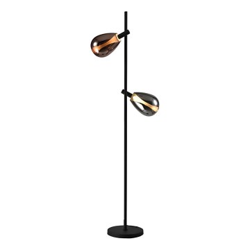 Stojacia lampa DENSO 2xG9/5W/230V čierny chróm/medená