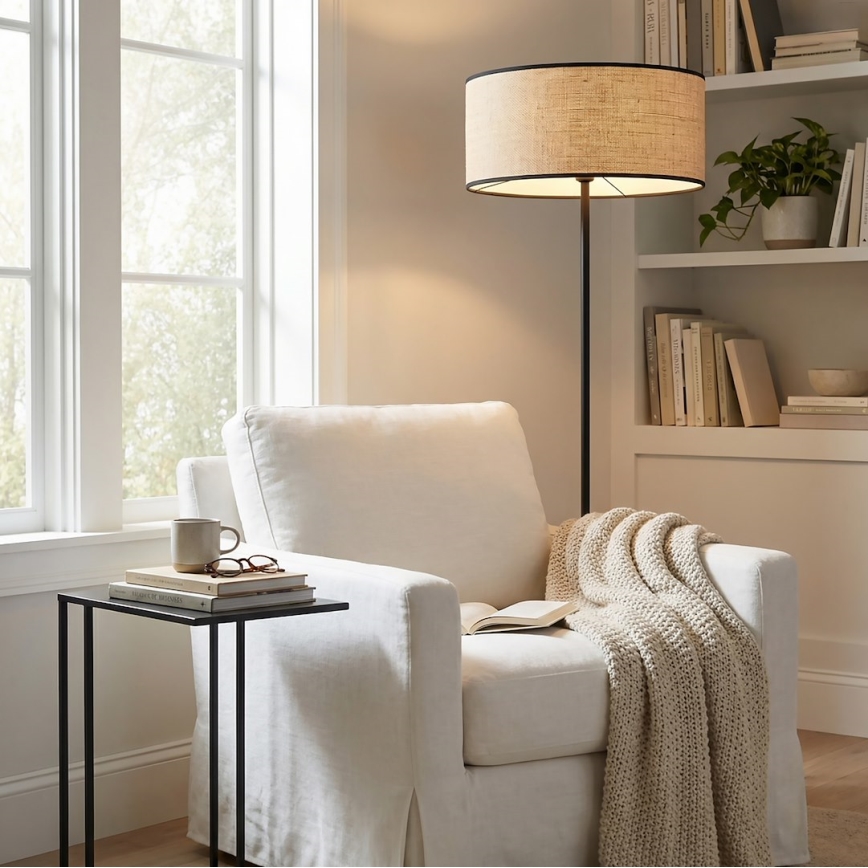 Stojacia lampa ECO 1xE27/15W/230V béžová/ratan