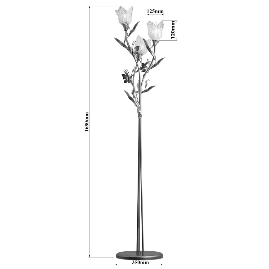 Stojacia lampa EDEN 3xE14/40W/230V muránske sklo
