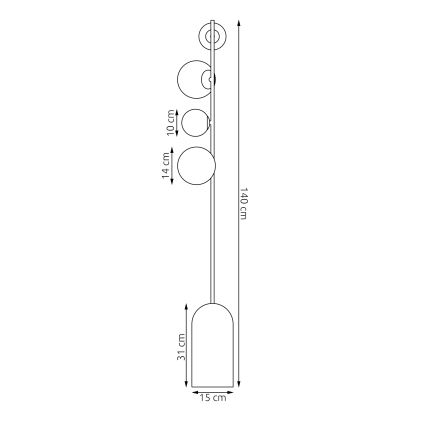 Stojacia lampa ETNO 4xG9/8W/230V čierna