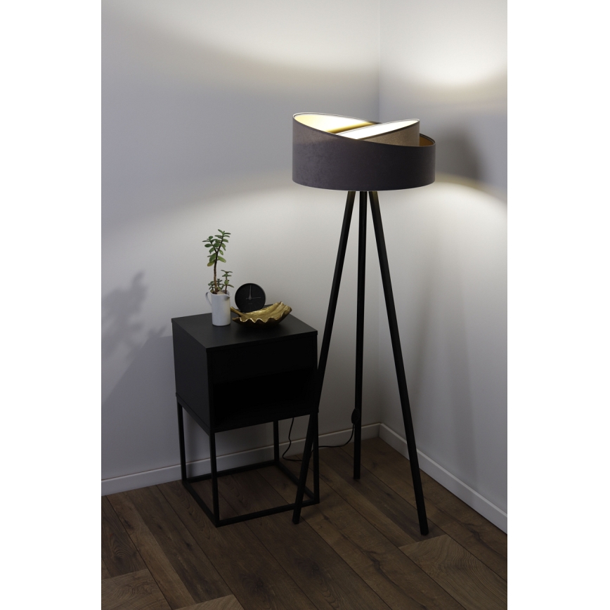 Stojacia lampa GALAXY 1xE27/60W/230V šedá/krémová/wenge