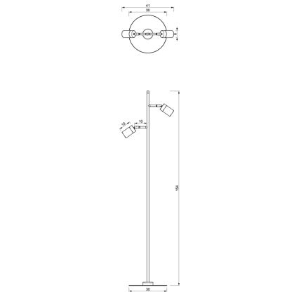 Stojacia lampa JOKER 2xGU10/25W/230V biela/lesklý chróm