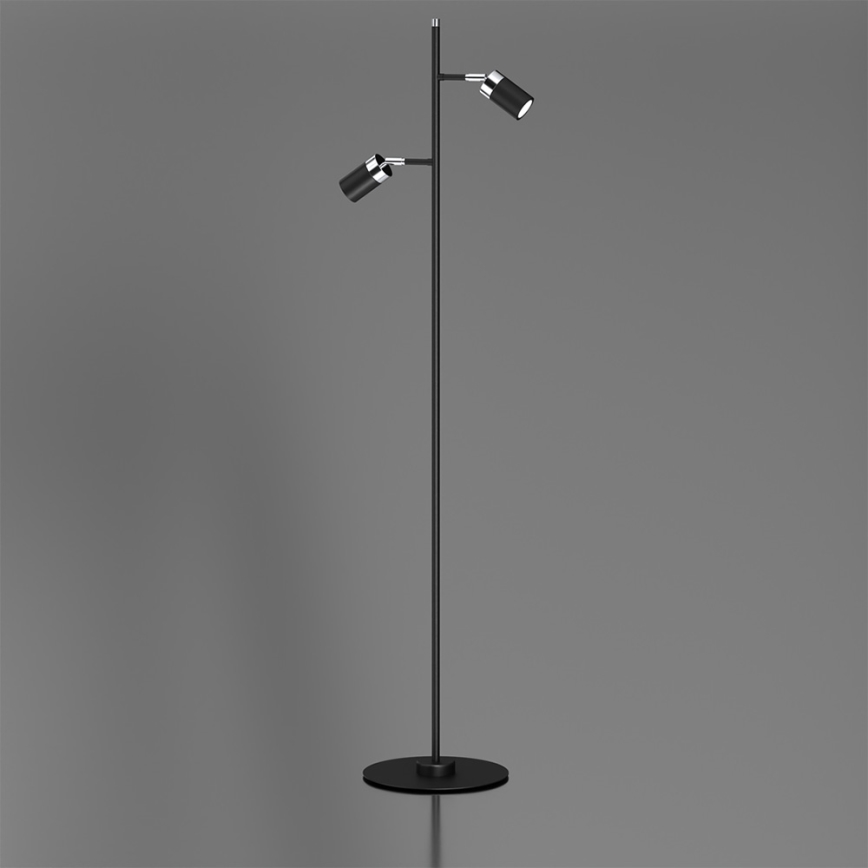Stojacia lampa JOKER 2xGU10/25W/230V čierna/lesklý chróm