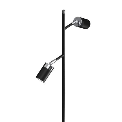 Stojacia lampa JOKER 2xGU10/25W/230V čierna/lesklý chróm