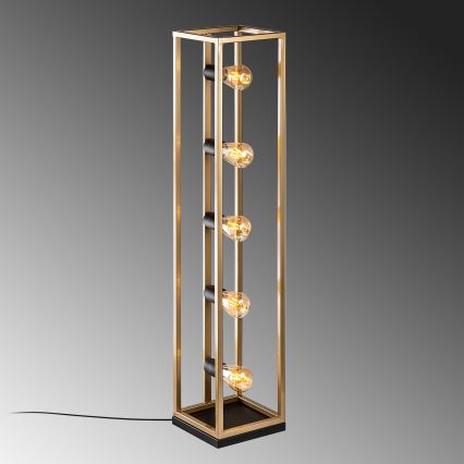 Stojacia lampa KAFES 5xE27/40W/230V zlatá
