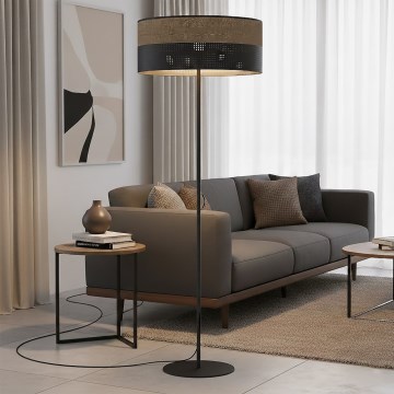 Stojacia lampa KARBON 1xE27/15W/230V čierna/hnedá