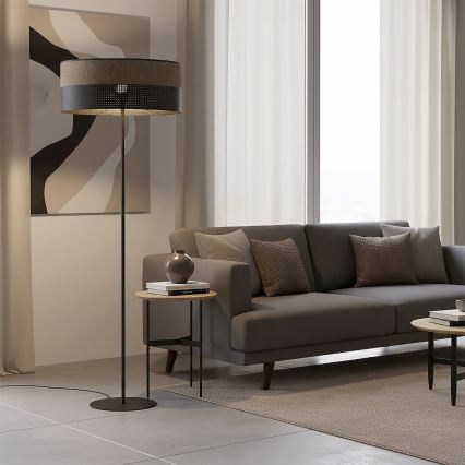 Stojacia lampa KARBON 1xE27/15W/230V čierna/hnedá