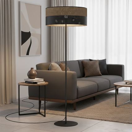 Stojacia lampa KARBON 1xE27/15W/230V čierna/hnedá