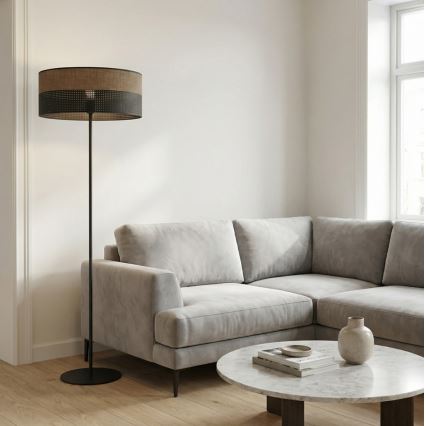 Stojacia lampa KARBON 1xE27/15W/230V čierna/hnedá