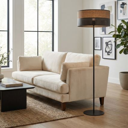 Stojacia lampa KARBON 1xE27/15W/230V čierna/hnedá