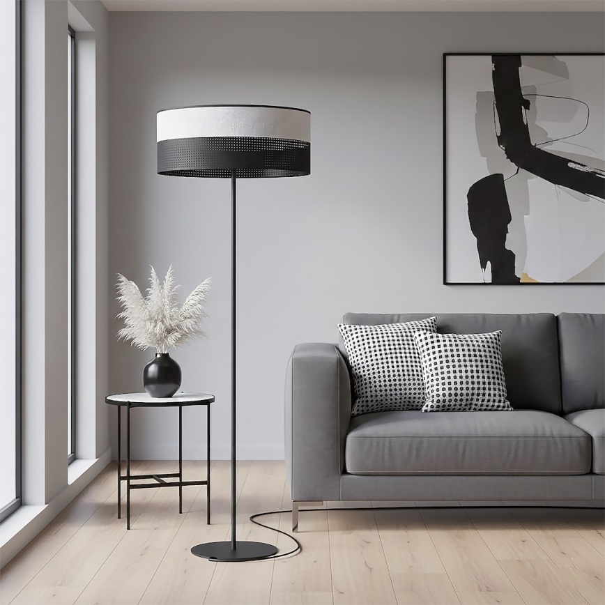 Stojacia lampa KARBON 1xE27/15W/230V čierna/sivá