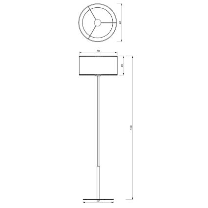 Stojacia lampa LOFT SHADE 1xE27/60W/230V čierna