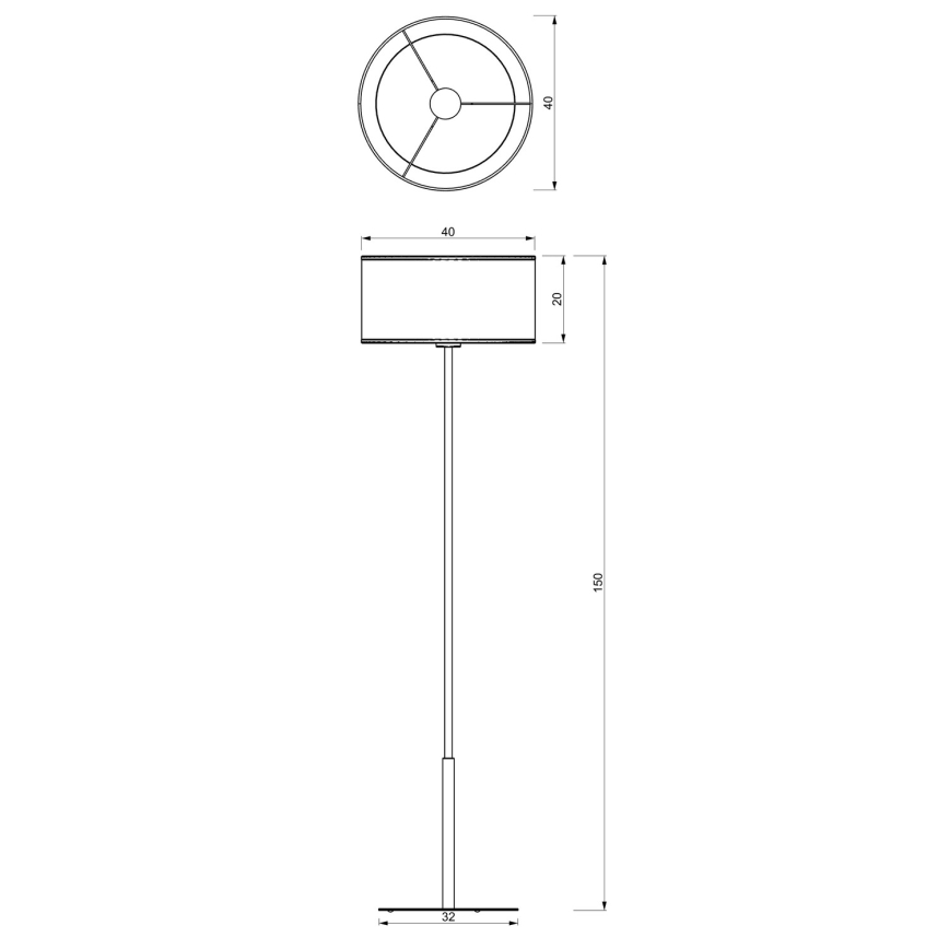 Stojacia lampa LOFT SHADE 1xE27/60W/230V čierna