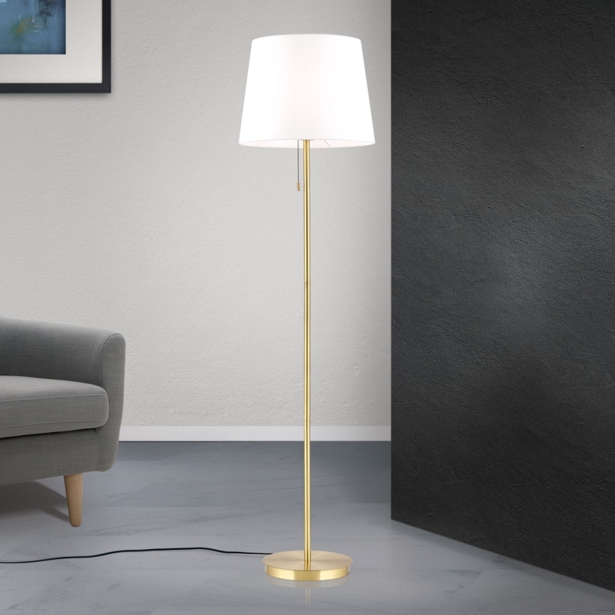 Stojacia lampa LUDWIG 1xE27/40W/230V biela/zlatá
