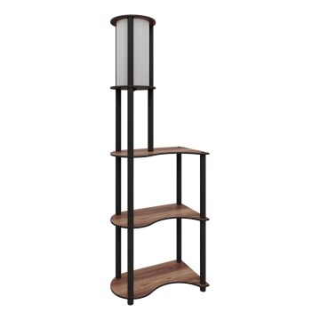 Stojacia lampa s poličkami 1xE27/40W/230V 140 cm čierna/hnedá