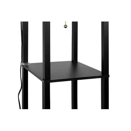 Stojacia lampa s poličkami 1xE27/60W/230V čierna/biela