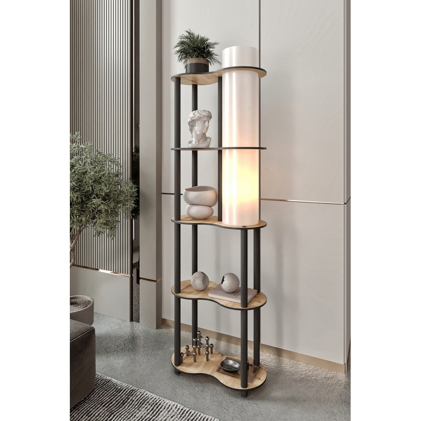 Stojacia lampa s poličkami NOTO 1xE27/40W/230V béžová/čierna