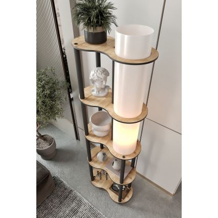 Stojacia lampa s poličkami NOTO 1xE27/40W/230V béžová/čierna