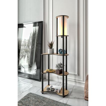 Stojacia lampa s poličkami NOTO 1xE27/40W/230V béžová/čierna