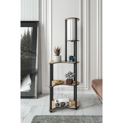 Stojacia lampa s poličkami NOTO 1xE27/40W/230V béžová/čierna