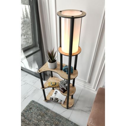 Stojacia lampa s poličkami NOTO 1xE27/40W/230V béžová/čierna
