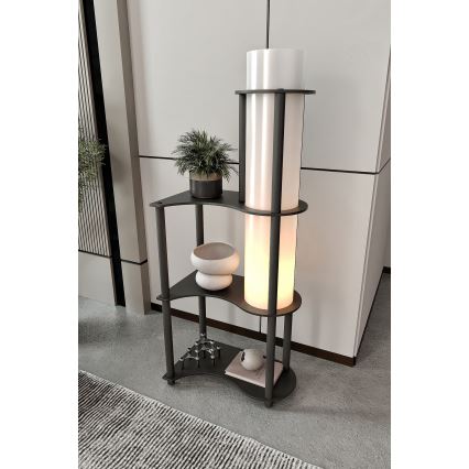 Stojacia lampa s poličkami NOTO 1xE27/40W/230V čierna