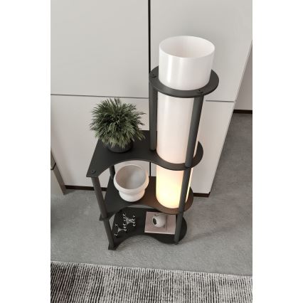 Stojacia lampa s poličkami NOTO 1xE27/40W/230V čierna