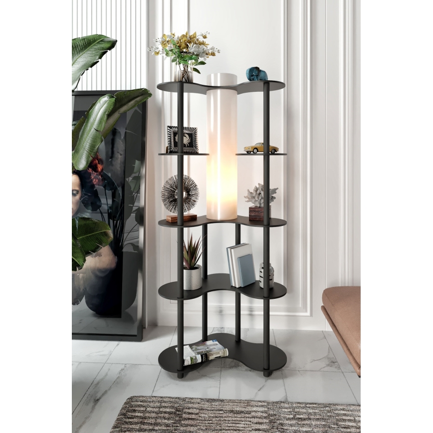 Stojacia lampa s poličkami NOTO 1xE27/40W/230V čierna