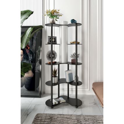 Stojacia lampa s poličkami NOTO 1xE27/40W/230V čierna