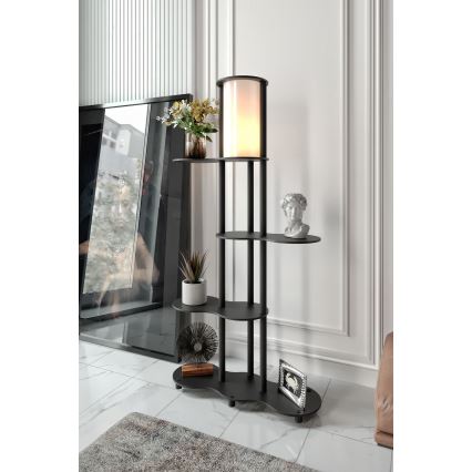 Stojacia lampa s poličkami NOTO 1xE27/40W/230V čierna