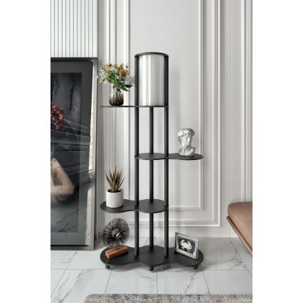 Stojacia lampa s poličkami NOTO 1xE27/40W/230V čierna