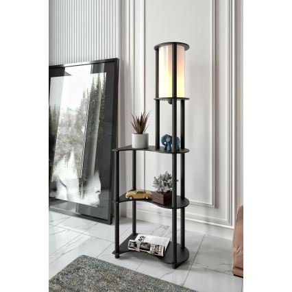 Stojacia lampa s poličkami NOTO 1xE27/40W/230V čierna