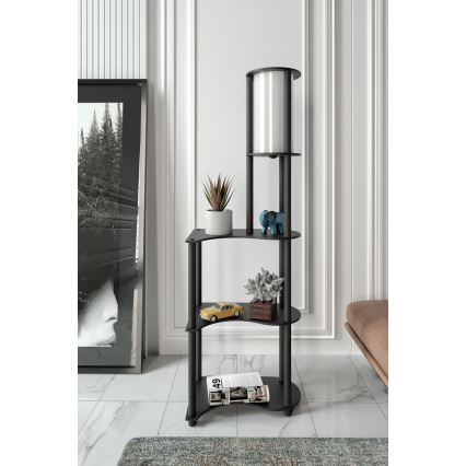 Stojacia lampa s poličkami NOTO 1xE27/40W/230V čierna