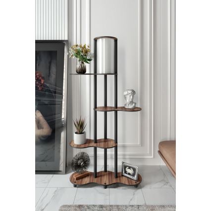 Stojacia lampa s poličkami NOTO 1xE27/40W/230V hnedá/čierna