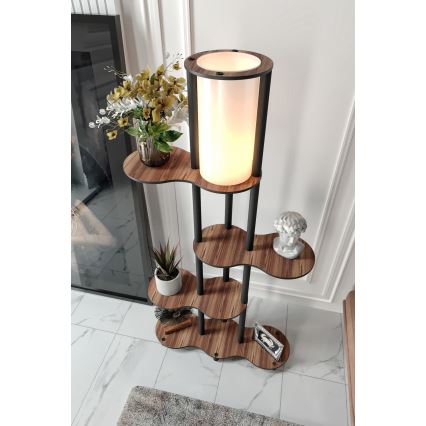 Stojacia lampa s poličkami NOTO 1xE27/40W/230V hnedá/čierna