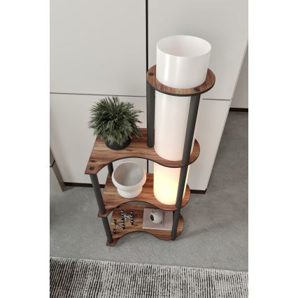 Stojacia lampa s poličkami NOTO 1xE27/40W/230V hnedá/čierna