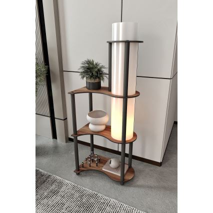 Stojacia lampa s poličkami NOTO 1xE27/40W/230V hnedá/čierna